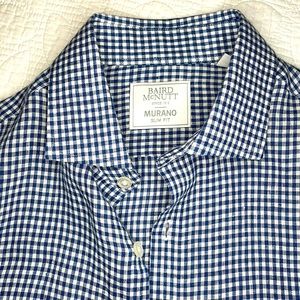 Murano Baird McNutt Linen Blend Long-Sleeve Woven Button-Down Shirt, Mens M
